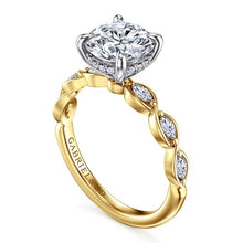 Load image into Gallery viewer, Gabriel " Claudia" 14K White-Yellow Gold Engagement Ring