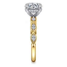 Load image into Gallery viewer, Gabriel " Claudia" 14K White-Yellow Gold Engagement Ring