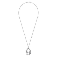 Load image into Gallery viewer, Gabriel Silver Multi Row of Rope Teardrop Pendant Necklace
