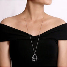 Load image into Gallery viewer, Gabriel Silver Multi Row of Rope Teardrop Pendant Necklace