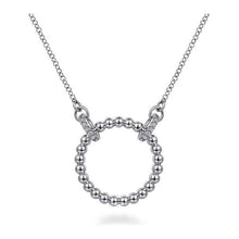 Load image into Gallery viewer, Gabriel Silver Bujukan White Sapphire Open Circle Pendant Necklace
