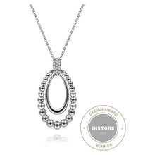 Load image into Gallery viewer, Gabriel Silver White Sapphire Pendant Necklace