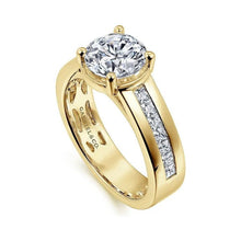 Load image into Gallery viewer, Gabriel " Dennise" 14K Yellow Gold Prong Bezel Diamond Engagement Ring
