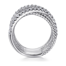 Load image into Gallery viewer, Gabriel Sterling Silver White Sapphire Hampton Twisted Ladies Ring