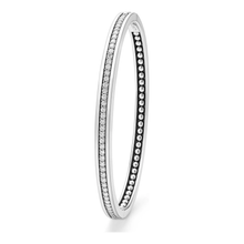 Load image into Gallery viewer, Lagos Sterling Silver Caviar Spark Diamond Bangle Bracelet