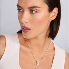 Load image into Gallery viewer, Lagos Sterling Silver Caviar Spark Diamond Large Linear Pendant Necklace