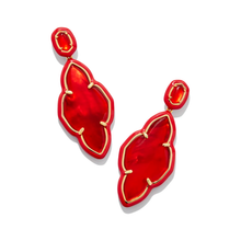 Load image into Gallery viewer, Kendra Scott Gold Abbie Gold Enamel Frame Statement Earrings