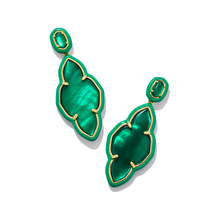 Load image into Gallery viewer, Kendra Scott Gold Abbie Gold Enamel Frame Statement Earrings