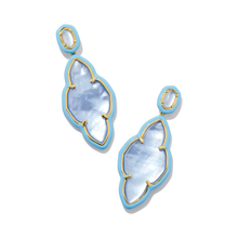 Load image into Gallery viewer, Kendra Scott Gold Abbie Gold Enamel Frame Statement Earrings