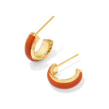 Load image into Gallery viewer, Kendra Scott Gold Ainsley Enamel Huggie Earrings