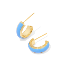 Load image into Gallery viewer, Kendra Scott Gold Ainsley Enamel Huggie Earrings