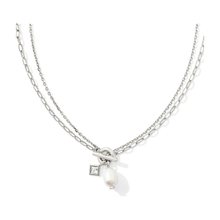 Load image into Gallery viewer, Kendra Scott Eve Silver Multi Strand Necklace in White Pearl