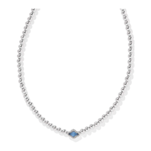 Load image into Gallery viewer, Kendra Scott Abbie Silver Beaded Necklace in Light Blue MOP