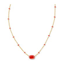 Load image into Gallery viewer, Kendra Scott Elisa Mini Gold Enamel Frame Short Pendant Necklace