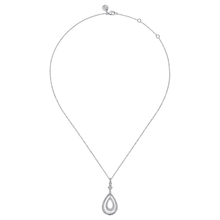 Load image into Gallery viewer, Gabriel Sterling Silver White Sapphire Bujukan Teardrop Pendant Necklace