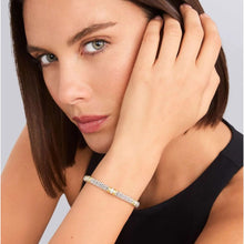 Load image into Gallery viewer, Lagos 18K and Sterling Silver Triple Diamond Station Caviar Bracelet