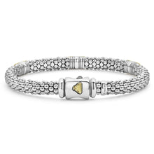 Load image into Gallery viewer, Lagos 18K and Sterling Silver Triple Diamond Station Caviar Bracelet