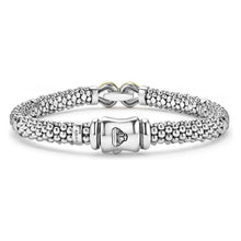 Load image into Gallery viewer, Lagos 18K and Sterling Silver Buckle Diamond Caviar Bracelet