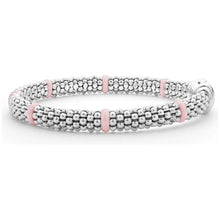 Load image into Gallery viewer, Lagos Sterling Silver & Pink Caviar Seven Station Bracelet