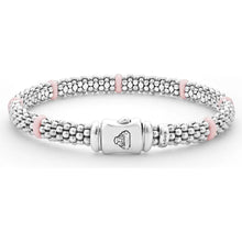 Load image into Gallery viewer, Lagos Sterling Silver & Pink Caviar Seven Station Bracelet