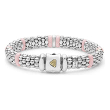 Load image into Gallery viewer, Lagos Sterling Silver & Pink Caviar Single Diamond Station Bracelet