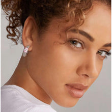 Load image into Gallery viewer, Lagos Sterling Silver Pink Caviar Diamond Hoop Earrings