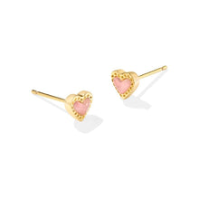 Load image into Gallery viewer, Kendra Scott Mini Ari Heart Gold Earrings