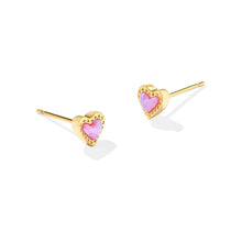 Load image into Gallery viewer, Kendra Scott Mini Ari Heart Gold Earrings
