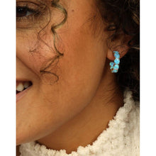 Load image into Gallery viewer, Oh She Fancy 0.75" Hoops in Blue Opal