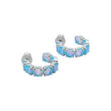 Load image into Gallery viewer, Oh She Fancy 0.75" Hoops in Blue Opal