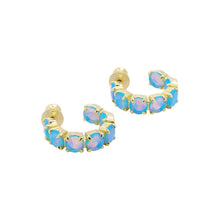 Load image into Gallery viewer, Oh She Fancy 0.75" Hoops in Blue Opal
