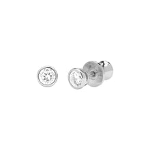 Load image into Gallery viewer, 4mm Baroness Bezel Studs in White Diamondettes