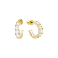 Load image into Gallery viewer, Lil Queens 0.75" Hoops in White Diamondettes