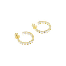 Load image into Gallery viewer, Heiress 0.75" Hoops in White Diamondettes