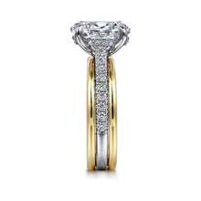 Load image into Gallery viewer, Gabriel "Feah" 14K Two-Tone Wide Band Oval Diamond Engagement Ring