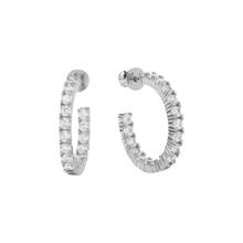 Load image into Gallery viewer, Heiress 1" Hoops in White Diamondettes