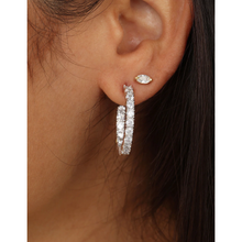 Load image into Gallery viewer, Heiress 1" Hoops in White Diamondettes