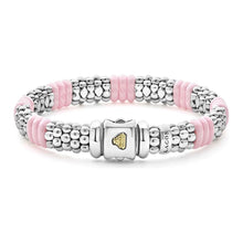 Load image into Gallery viewer, Lagos Sterling Silver Pink Caviar Ceramic Station Bracelet