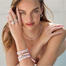 Load image into Gallery viewer, Lagos Sterling Silver Pink Caviar Ceramic Diamond Circle Bracelet