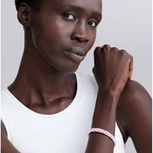 Load image into Gallery viewer, Lagos Sterling Silver Pink Caviar Ceramic Triple Diamond Station Bracelet