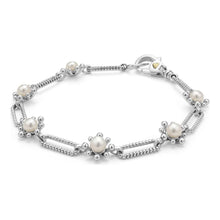 Load image into Gallery viewer, Lagos Sterling Silver Luna Fleur Pearl Link Bracelet