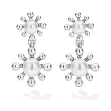 Load image into Gallery viewer, Lagos Sterling Silver Luna Fleur Pearl Drop Earrings