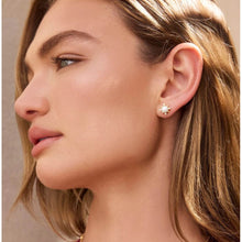 Load image into Gallery viewer, Lagos 18K Luna Fleur Pearl & Diamond Stud Earrings