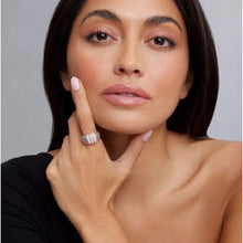 Load image into Gallery viewer, Lagos Sterling Silver Pink Caviar Diamond Station Wide Fashion Ring