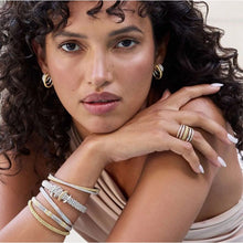 Load image into Gallery viewer, Lagos 18K and Sterling Silver Caviar Lux 5 Row Diamond Wide Bracelet