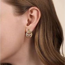Load image into Gallery viewer, Gabriel 14K Two-Tone Diamond Bujukan Drop Stud Earrings
