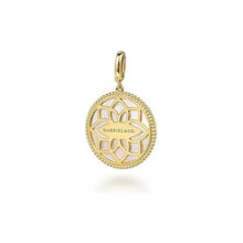 Load image into Gallery viewer, Gabriel 14K Yellow Gold Diamond Bujukan Mother of Pearl Floral Medallion
