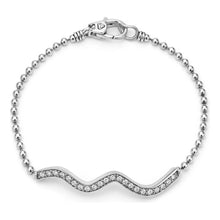Load image into Gallery viewer, Lagos Sterling Silver Caviar Spark Wave Diamond Bar Bracelet