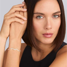 Load image into Gallery viewer, Lagos Sterling Silver Caviar Spark Wave Diamond Bar Bracelet