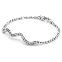 Load image into Gallery viewer, Lagos Sterling Silver Caviar Spark Wave Diamond Bar Bracelet